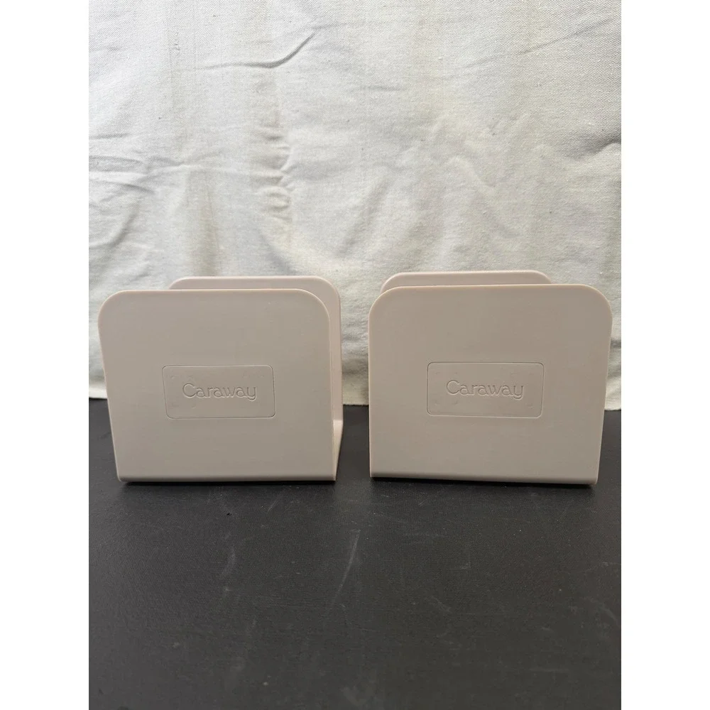 Caraway Magnetic Pan Rack Home OS Cream Modular Kitchen Organization Set of 2